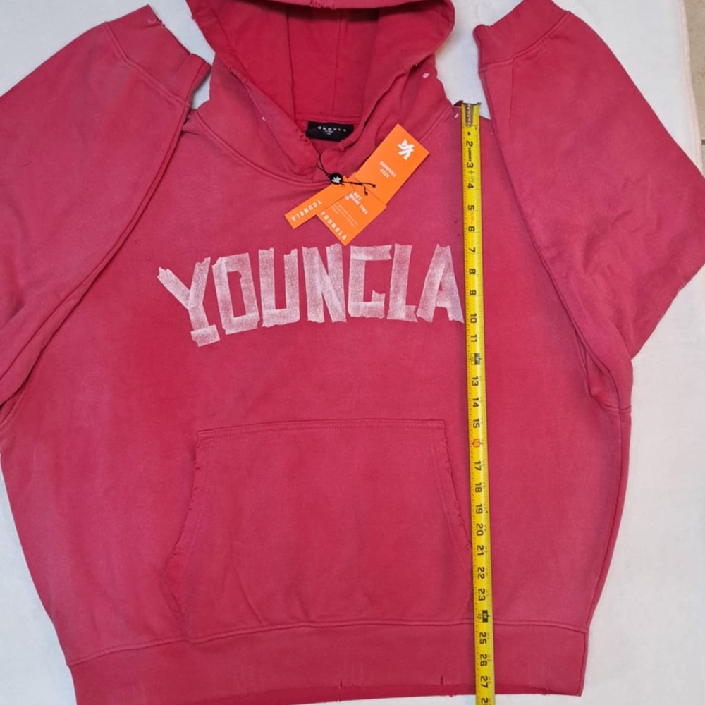 YoungLA Pink Vintage Wash Hoodie - Men's size XL - Picture 8 of 12